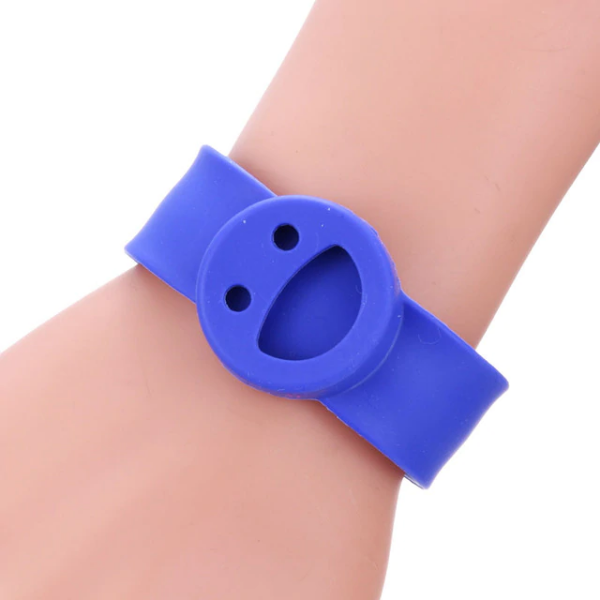 Pulsera de Silicón Slap Emoji Sonriente Azul